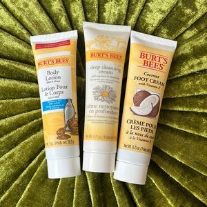 Burt’s Bees lot! Body Lotion, Foot Cream, & Deep Cleansing Cream. NEW! Sealed!